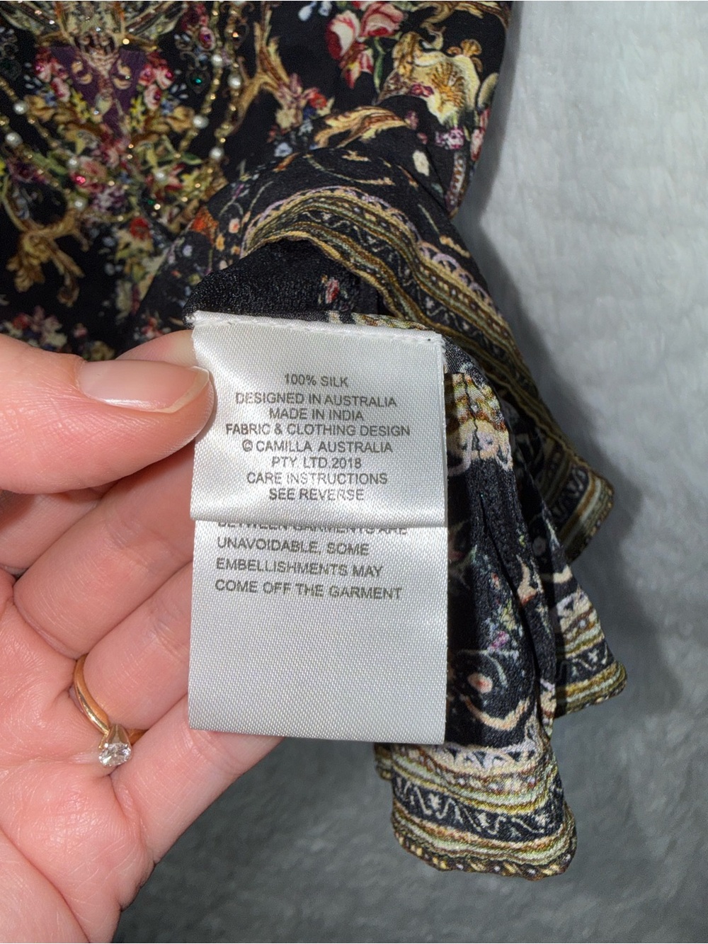 Camilla 2018 Hampton Hive Silk Rhinestone Embellished Camisole Floral Garden Top - Picture 7 of 11